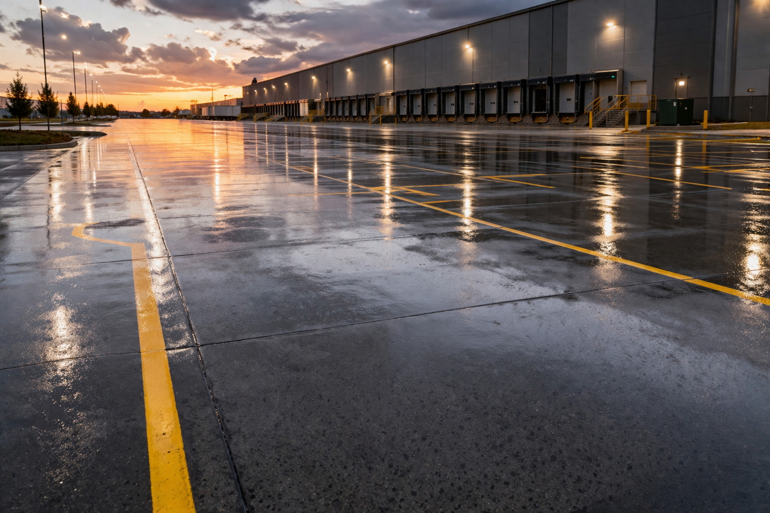 Commercial parking lot concrete sealing